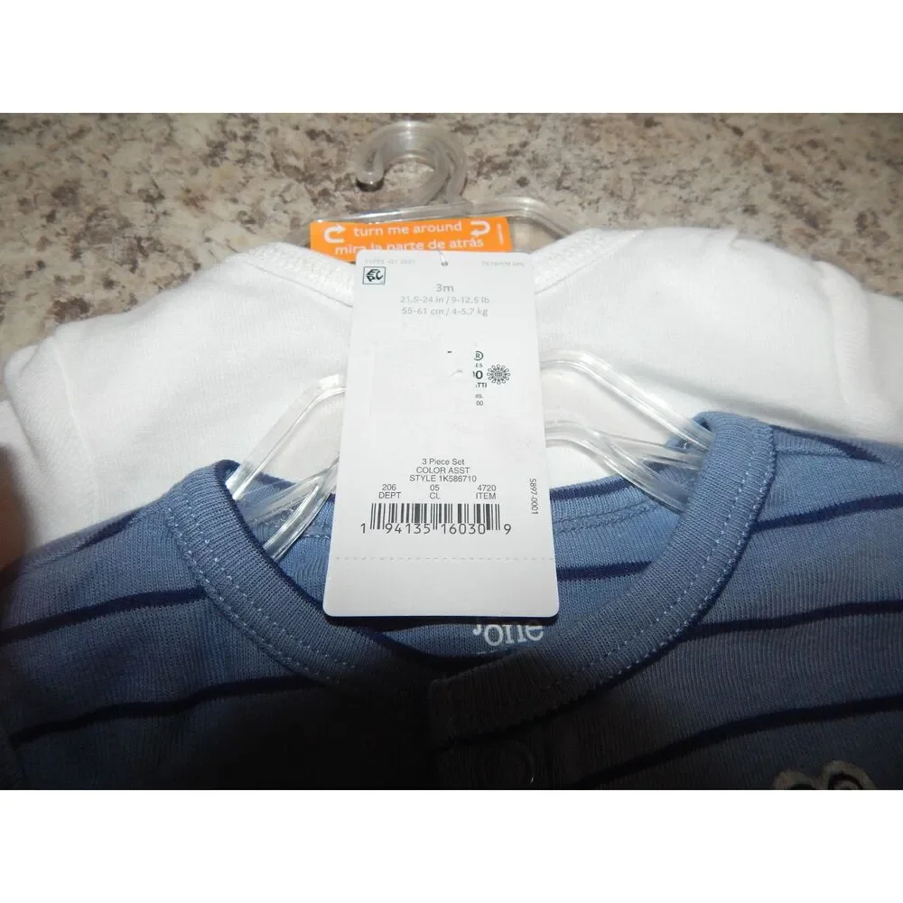 Carters Just One You 6pc Baby Boy Outfit Bundle 3M NWT Cotton Dinosaur Alligator